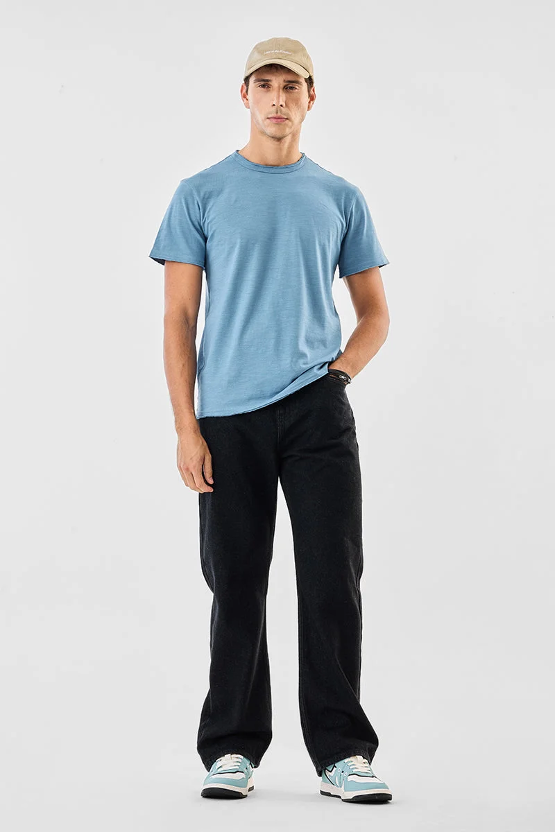 SNITCH Black Black Straight Fit Jeans for Men | Best Price UAE